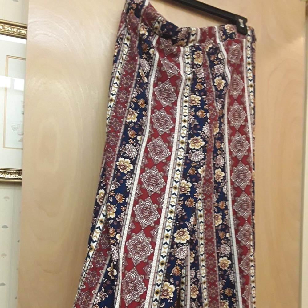 Tribal boho floral paisley pant leggings XL Earthbound